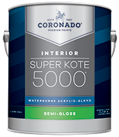 New Palace Paint & Home Center Super Kote 5000® Waterborne Acrylic-Alkyd is the ideal choice for interior doors, trim, cabinets and walls. It delivers the desired flow and leveling characteristics of conventional alkyd paints while also providing a tough satin or semi-gloss finish that stands up to repeated washing and cleans up easily with soap and water.boom