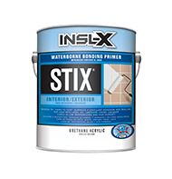 New Palace Paint & Home Center Stix Waterborne Bonding Primer is a premium-quality, acrylic-urethane primer-sealer with unparalleled adhesion to the most challenging surfaces, including glossy tile, PVC, vinyl, plastic, glass, glazed block, glossy paint, pre-coated siding, fiberglass, and galvanized metals.

Bonds to "hard-to-coat" surfaces
Cures in temperatures as low as 35° F (1.57° C)
Creates an extremely hard film
Excellent enamel holdout
Can be top coated with almost any productboom